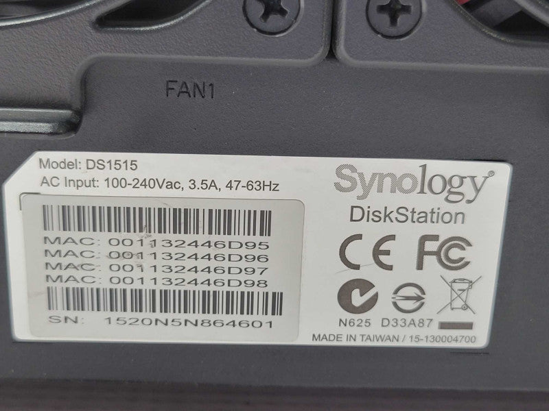 Synology DiskStation DS1515 5-Bay NAS with 4xx HDD Trays, READ _