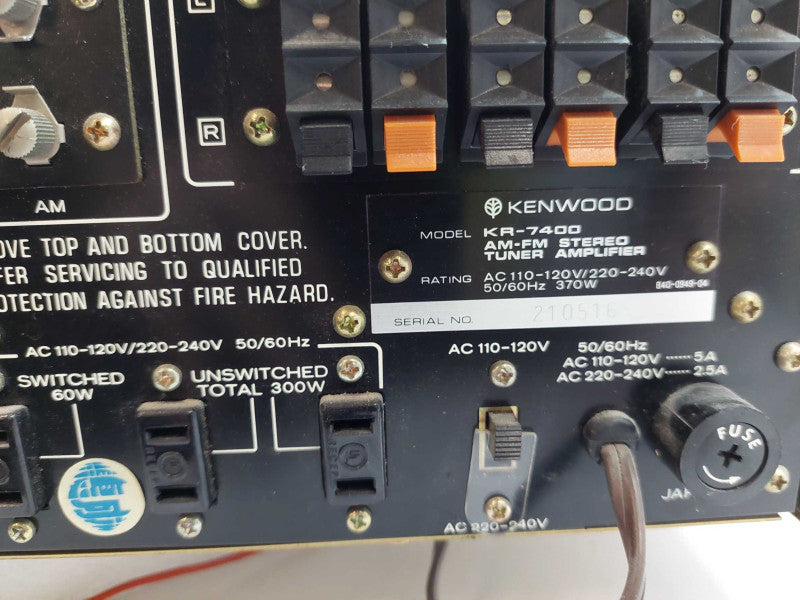 Kenwood Solid State AM/FM Stereo Receiver Model: KR-7400