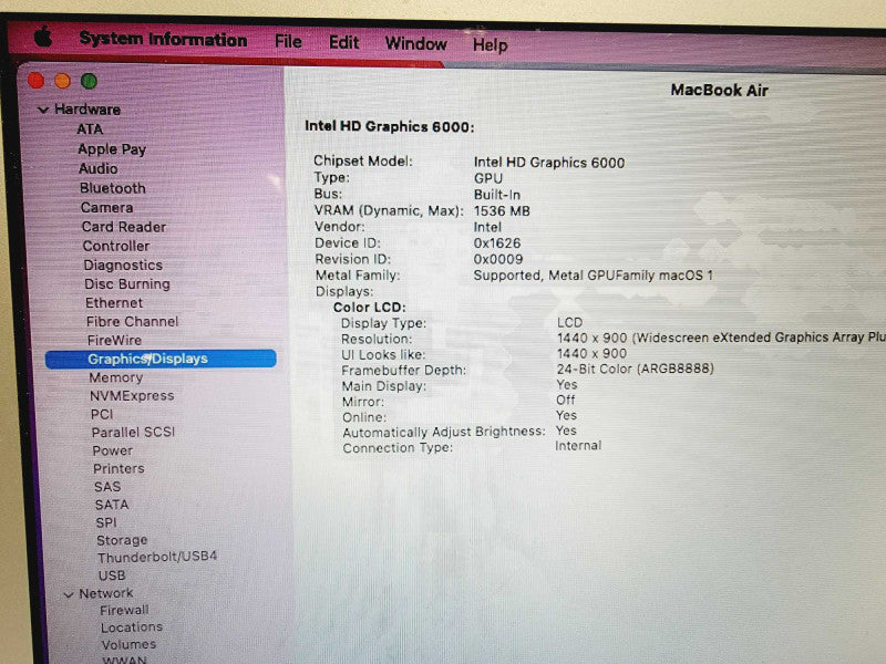 Apple Macbook Air 2017 13\\" Core i5-5350U @ 1.8GHz 8GB DDR3 250GB SSD [Read] (