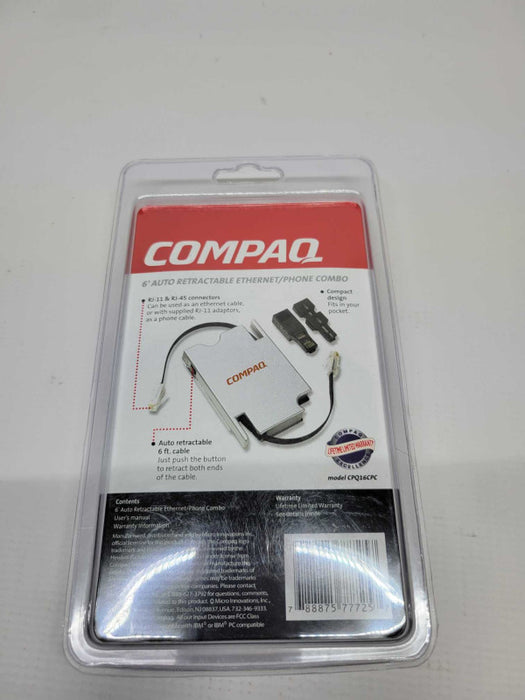 Compaq 6\\' auto retractable ethernet / phone cord combo
