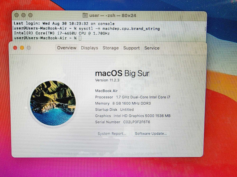 Apple Macbook Air 2013 13\\" Core i5-4250U @ 1.7GHz 8GB DDR3 250GB SSD (