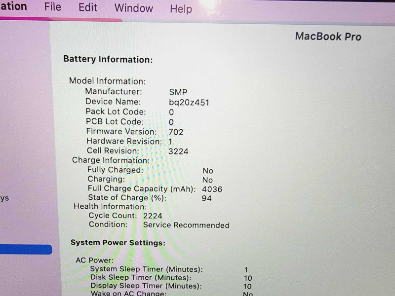 Apple Macbook Pro 2015 13\\" Core i5-5257U @ 2.7GHz 8GB DDR3 250GB SSD (
