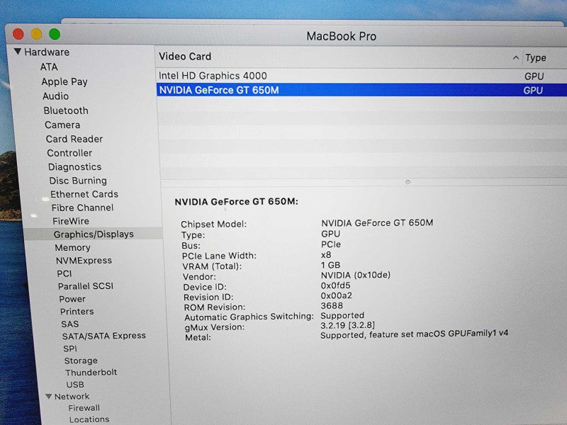 Apple Macbook Pro 2012 15\\" Core i7-3820QM @ 2.7GHz 16GB DDR3 250GB SSD (