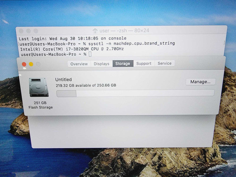 Apple Macbook Pro 2012 15\\" Core i7-3820QM @ 2.7GHz 16GB DDR3 250GB SSD (