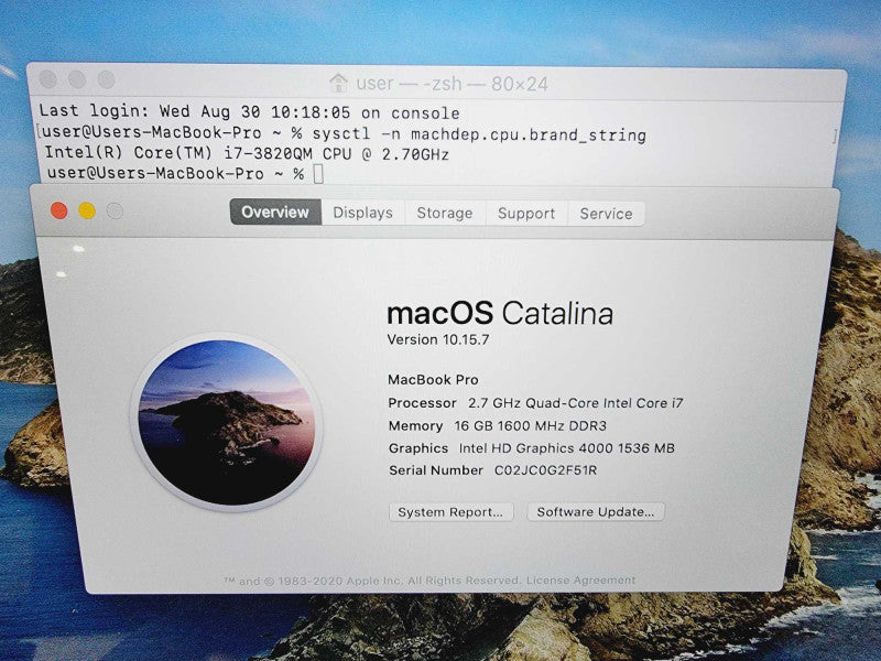Apple Macbook Pro Retina 15\\" Core i7-3820QM @ 2.7GHz 16GB DDR3 250GB SSD [Read] (