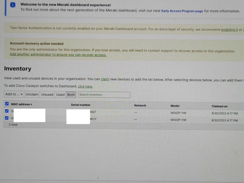 Cisco Meraki MS42P-HW 48 Port PoE Gigabit Cloud Switch Q_