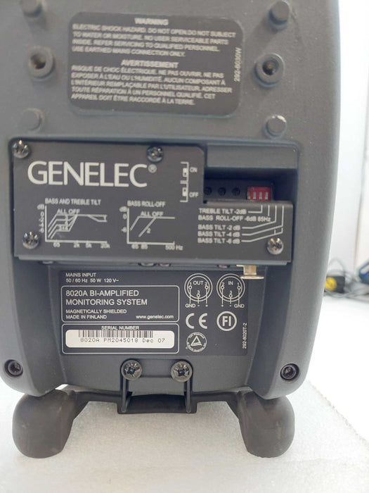 Pair of 2 Genelec 8020A Bi-Amplfied Monitoring System Magnetically Shielded