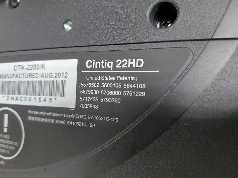 Wacom Cintiq 22HD DTK2200 Pen Display - READ BELOW Q#
