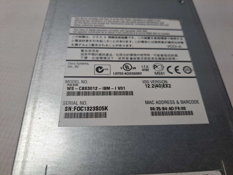 Cisco WS-CBS3012-IBM-I Switch Module for IBM BladeCenter