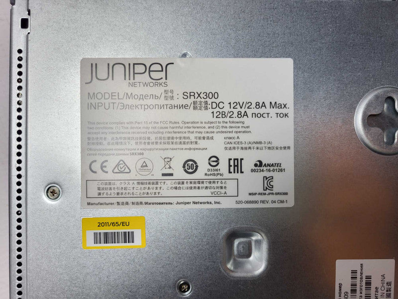 Juniper Networks SRX300 6-Port Security Services Gateway Firewall Q$