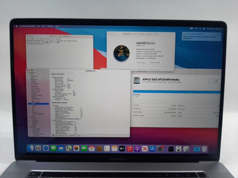 Apple MacBook Pro 16\\" 2019 i9-9980 @2.4Ghz 32GB RadeonPro 5500M 2TB SSD