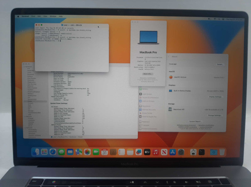 Apple MacBook Pro 16\\" 2019 i9-9880H @2.3Ghz 32GB RadeonPro 5500M 2TB SSD