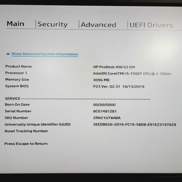 HP ProDesk 400 G3 USFF i5-7500T @ 2.70GHz 4GB DDR4 480GB SSD !