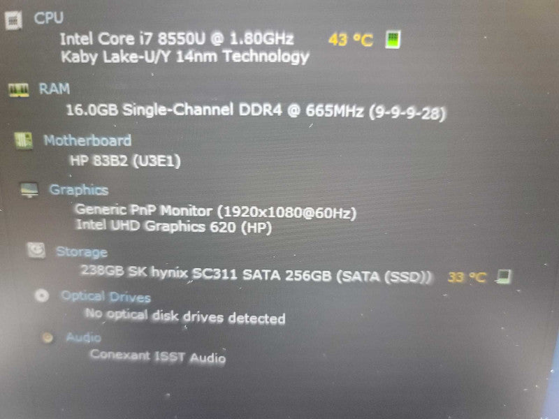 HP EliteBook 840 G5 i7-8550U @ 1.80GHz, 16GB DDR4, 256GB NVMe *READ QÎ²