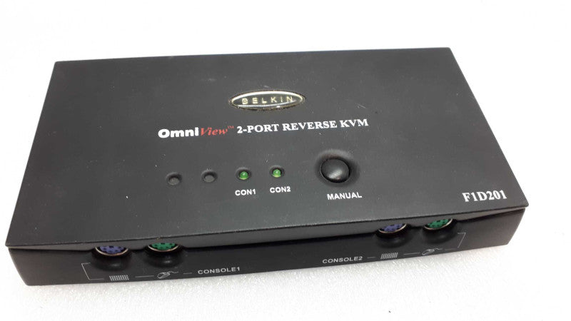 Belkin Omniview 2 Port PS/2 Reverse KVM Switch F1D201 &
