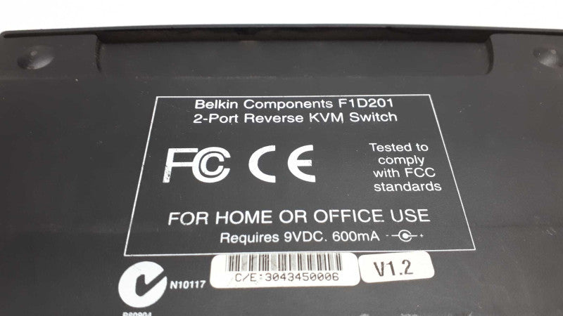 Belkin Omniview 2 Port PS/2 Reverse KVM Switch F1D201 &