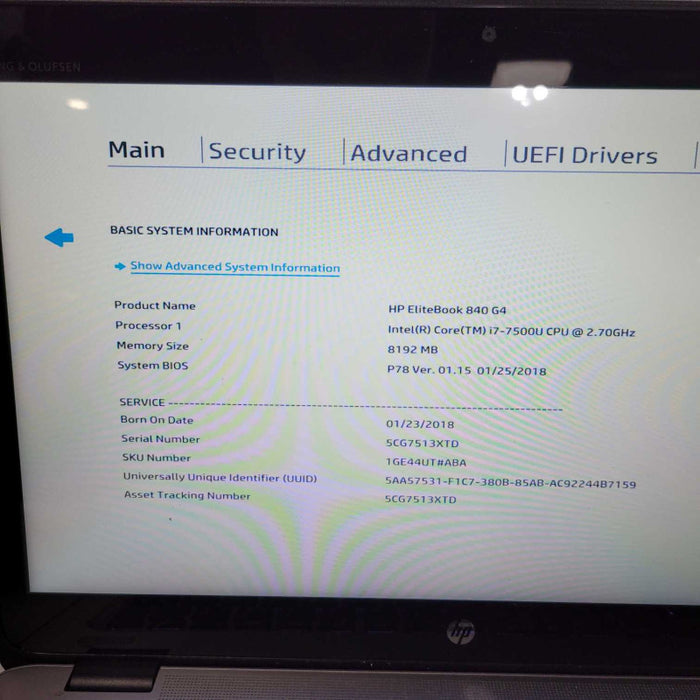 HP EliteBook 840 G4 14\\" FHD Core i7-7500U 8GB 128GB !