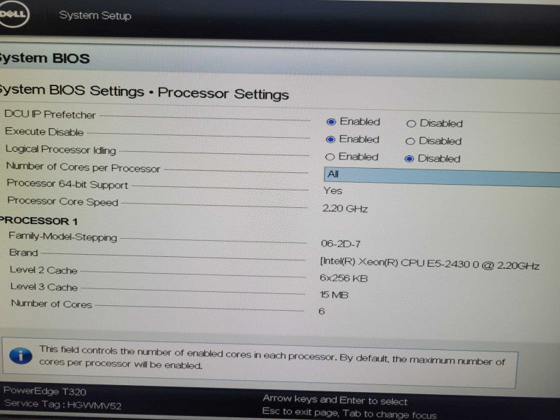 Dell Power Edge T320 - Xeon 2430 0 - 32GB RAM - NO HDD - PERC H310 1xPSU
