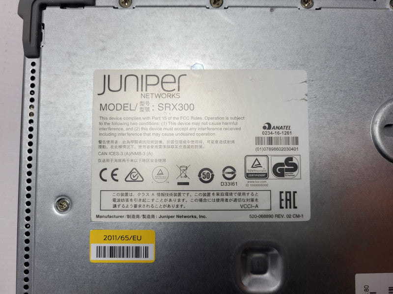 Juniper Networks SRX300 6-Port Security Services Gateway Firewall Q$
