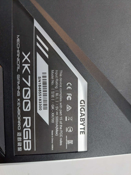 Gigabyte Mechanical Gaming Keyboard Model: XK700 RGB
