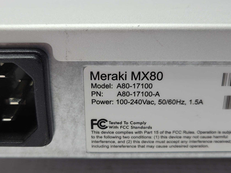 Cisco Meraki MX80 Cloud Managed Security Appliance UNCLAIMED _