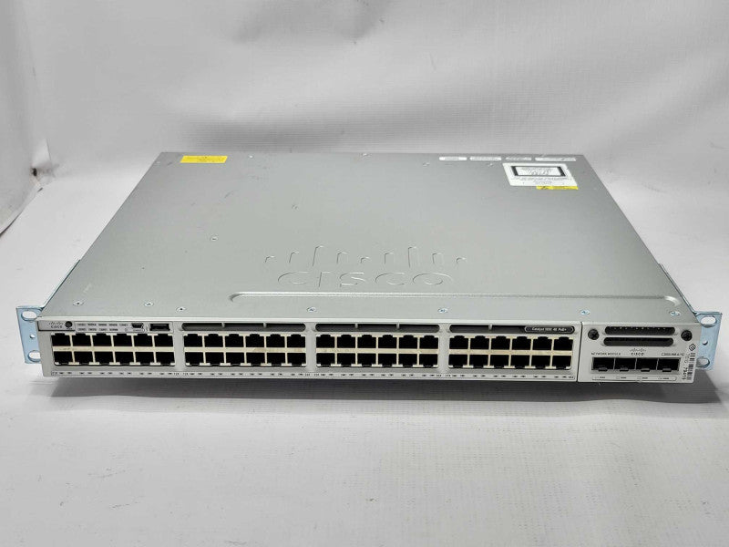 CISCO WS-C3850-48P-S 48 Port PoE IP Base, 2x PSU, C3850-NM-4-1G Q_