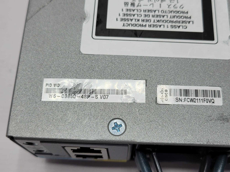 CISCO WS-C3850-48P-S 48 Port PoE IP Base, 2x PSU, C3850-NM-4-1G Q_