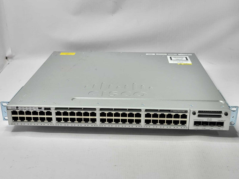 CISCO WS-C3850-48P-S 48 Port PoE IP Base, 2x PSU, C3850-NM-4-1G Q_