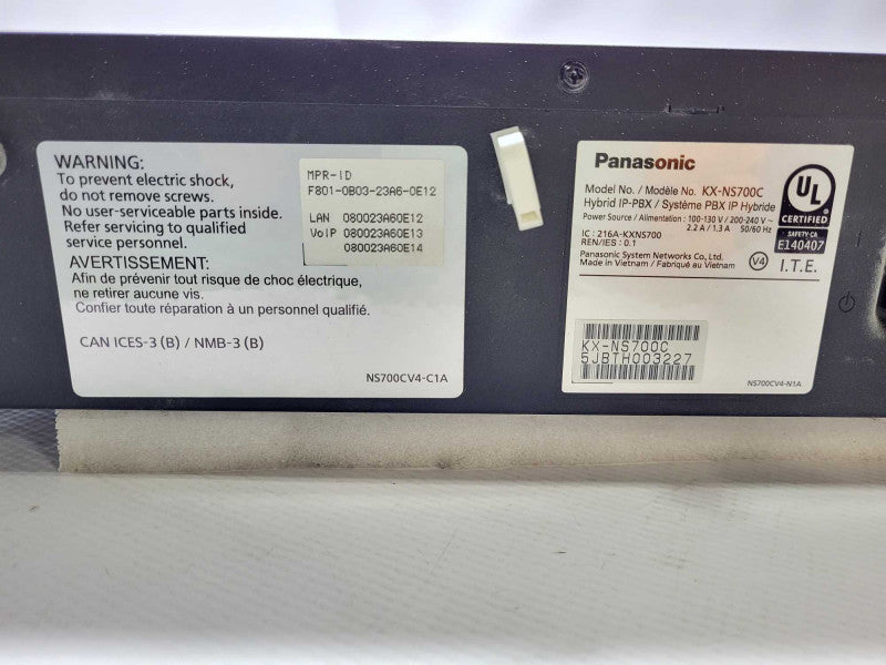 Panasonic KX-NS700 Compact Hybrid Communication Platform $