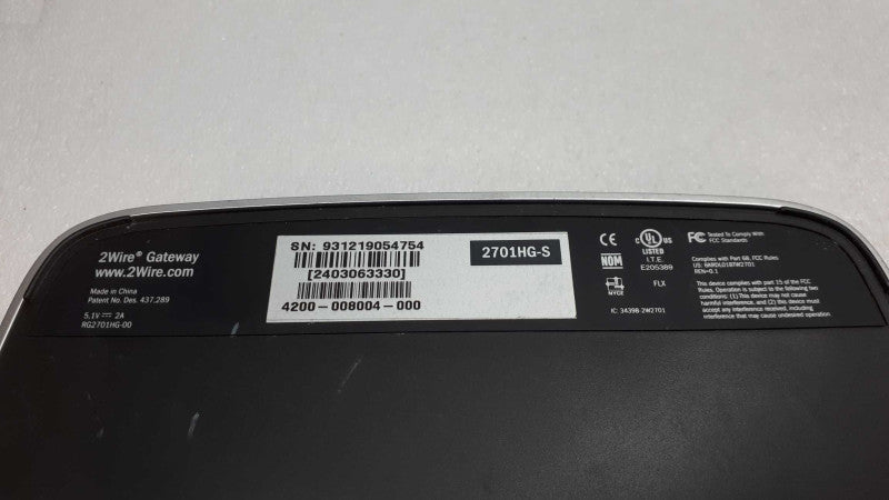 2Wire 2701HG-S DSL Gateway Modem Router WiFI &