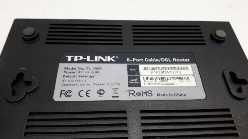 TP-Link 8-Port Cable/DSL Wired Internet Router, Model #TL-R860- &