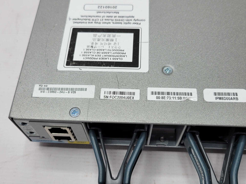 Cisco WS-C3850-24T-S 24-Port Gigabit Network Switch, 1x PSU Q_