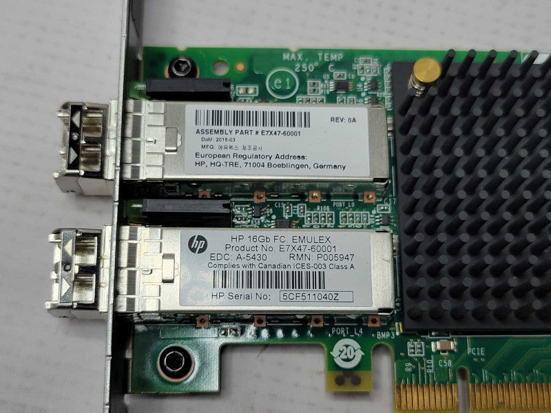 HP E7X47A 3PAR STORESERV 7000 2PORT 16GB - 786037-001, E7X47-60001 Card Q_