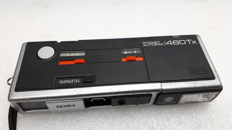 Minolta Pocket Autopak 460Tx Telephoto 110 Film Camera Vintage &