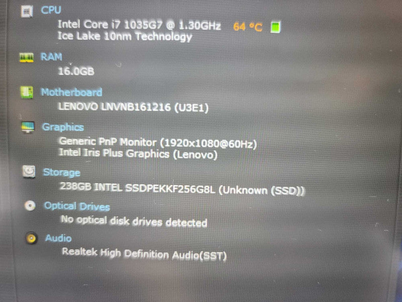 Lenovo ThinkBook 15-IIL i7-1035G7, 16GB DDR4, 256GB m.2  Î²