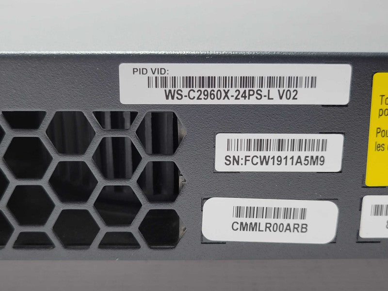 CISCO WS-C2960X-24PS-L V02 24x Gig PoE & 4x 1GB SFP Managed Switch _