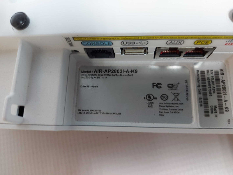 Cisco AIR-AP2802I-A-K9 802.11ac Wave 2 Access Point - Factory Reset #