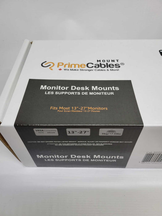 Full Motion Single Monitor Desk Mount for 13\\"-27\\" Monitors - PrimeCables Q