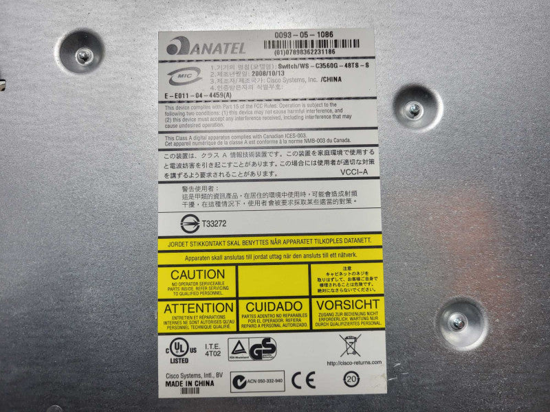 Cisco Catalyst 3560G WS-C3560G-48TS-S 48-Port Gigabit Switch Q$