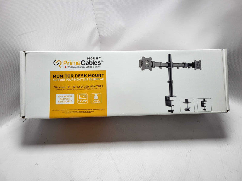 PrimeCables Dual Monitor Desk Mount for 13\\"-27\\" Monitors Brand New $