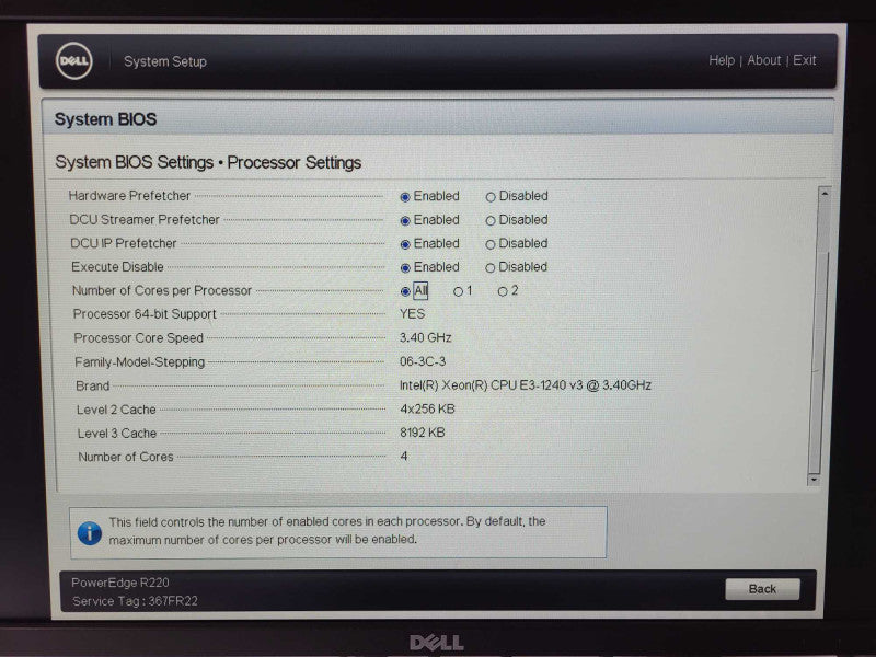 Dell R220 Workstation Intel Xeon E3-1240 V3 3.40GHz 8GB No HDD/RAID Q$
