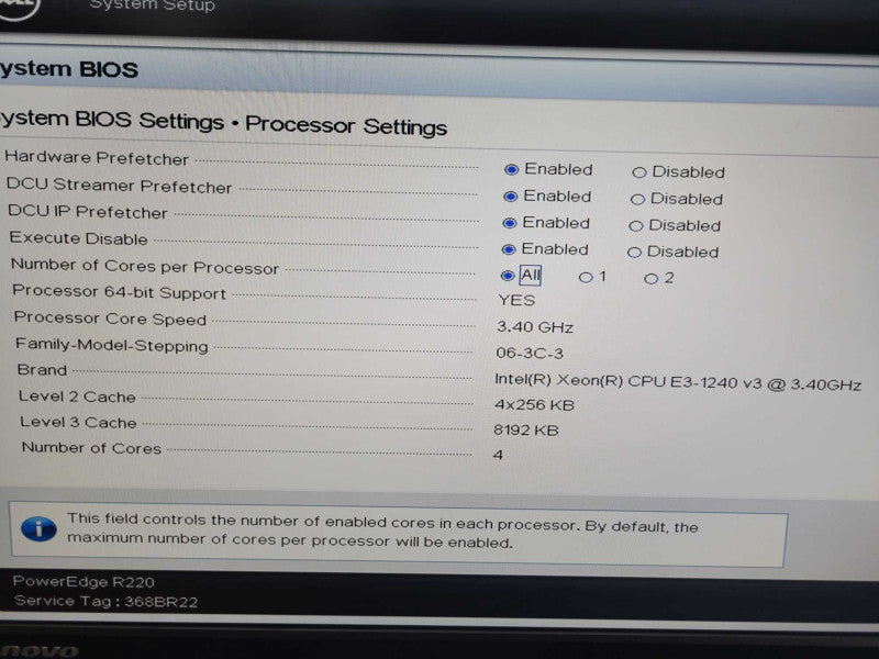 Dell PE R220 - Xeon E3-1240 v3 | 32GB RAM | NO HDD | 1x PSU
