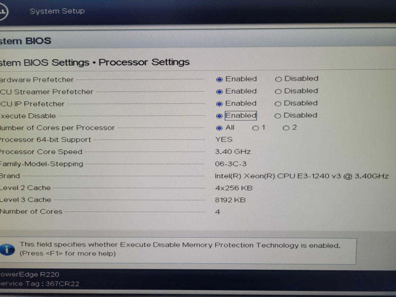 Dell PE R220 - Xeon E3-1240 v3 | 8GB RAM | NO HDD | 1x PSU