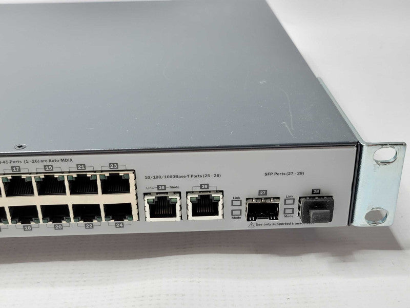 HP J9779A 2530-24 PoE+ Switch W/ Rack Mount Ears, Factory Reset Q_