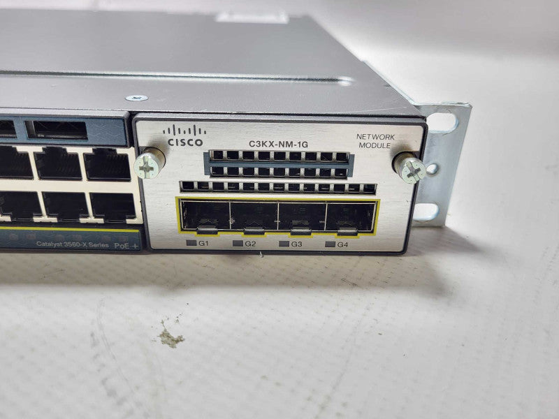 Cisco WS-C3560X-48PF-L 48 Port PoE+ Gigabit Switch with C3KX-NM-1G Module Q$