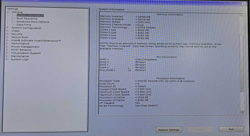 Dell Precision T3620 Xeon E3-1270 v5 @ 3.60GHz 32GB DDR4 Quadro M4000 GPU )
