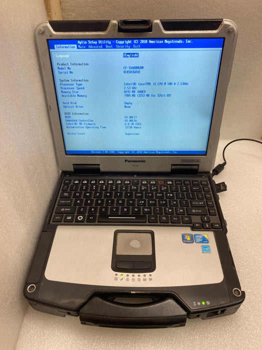 Panasonic TOUGHBOOK CF-31 Intel Core i5-M 450 @2.53 8GB RAM READ!