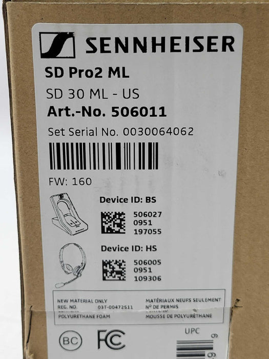 Sennheiser SD Pro 2 ML - DECT Double-Sided Headset with power adapter Q_