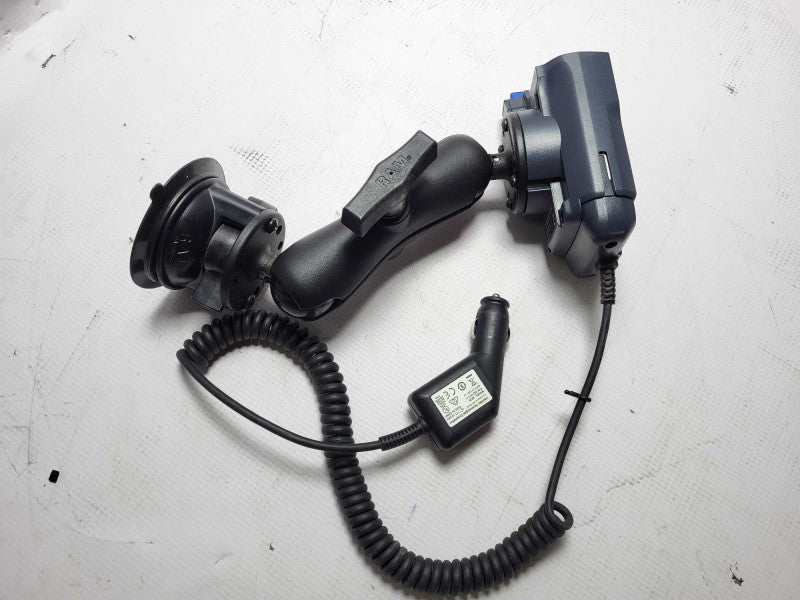 RAM RPR-271S Suction Cup & Double Socket Arm Mount with Honeywell Intermec Vehicle holder Q$