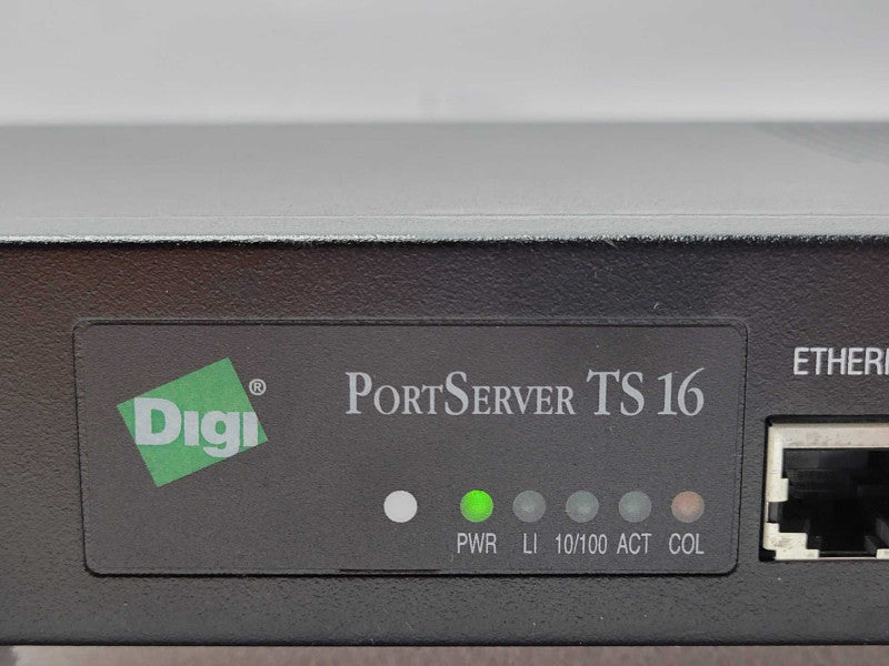 Digi PortServer TS 16 RACK AC Terminal Server P/N: 50000854-01 V, SEE _